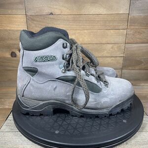 Asolo Women's Size 6.5 Gray Leather Waterproof Hiking Boots Shoes